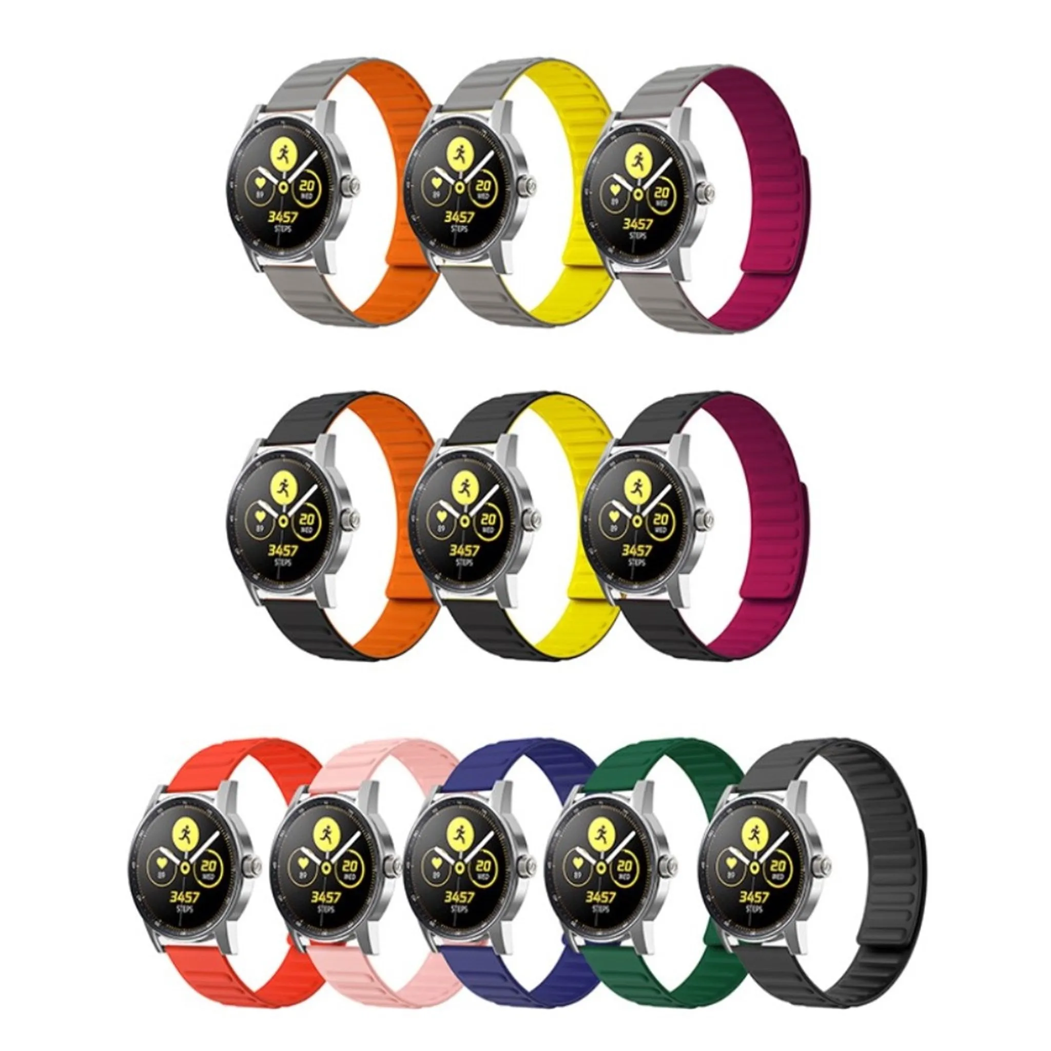 20mm Universal flexible silicone watch strap - Grey