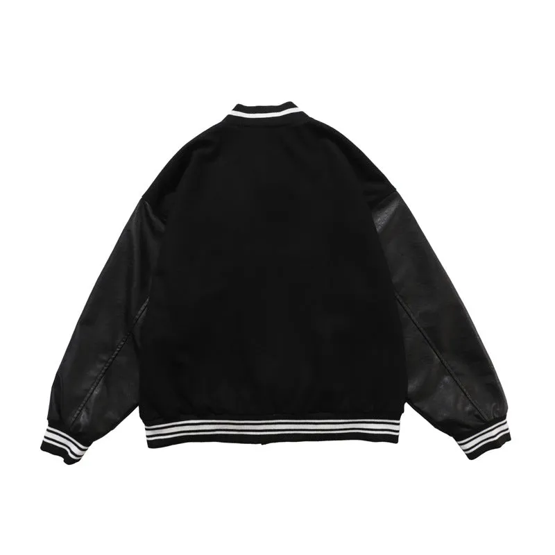 BONE PATCHWORK VARSITY JACKET
