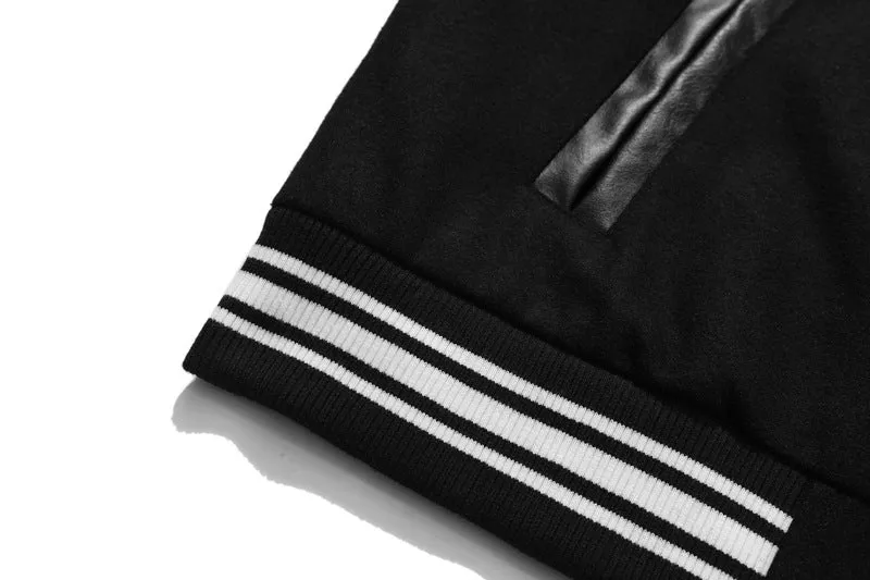 BONE PATCHWORK VARSITY JACKET