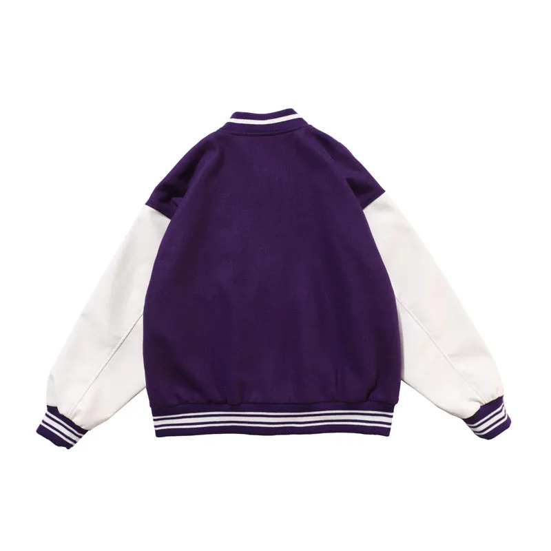 BONE PATCHWORK VARSITY JACKET
