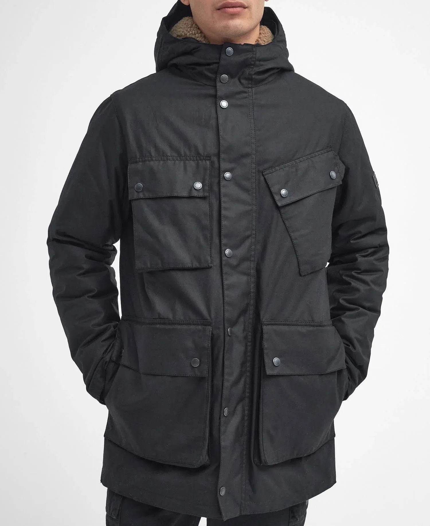 ID24673-Barbour Black Harburn Wax