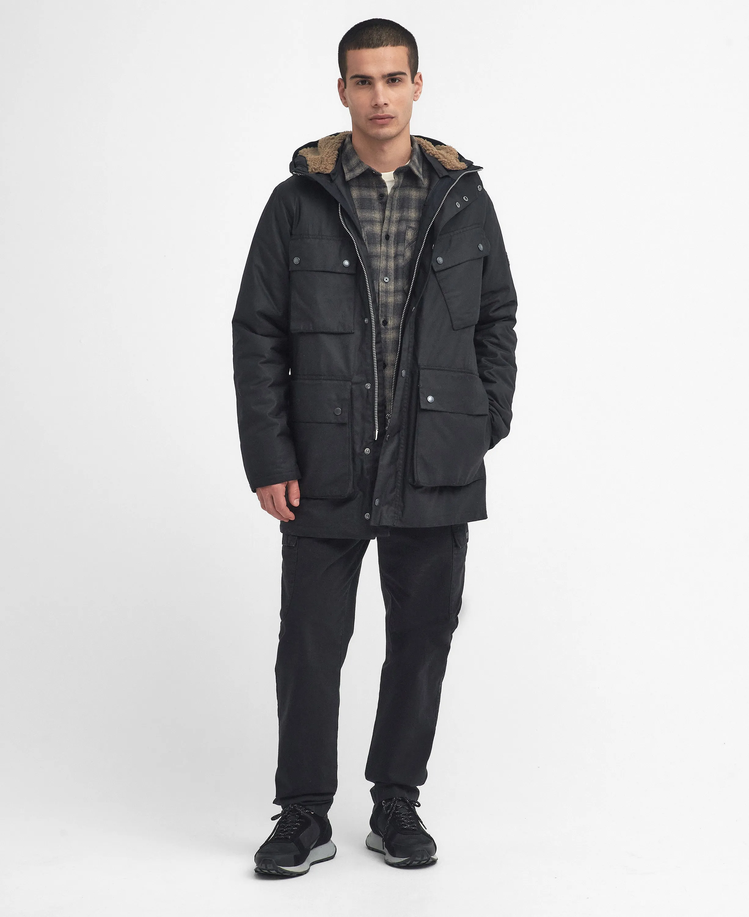 ID24673-Barbour Black Harburn Wax