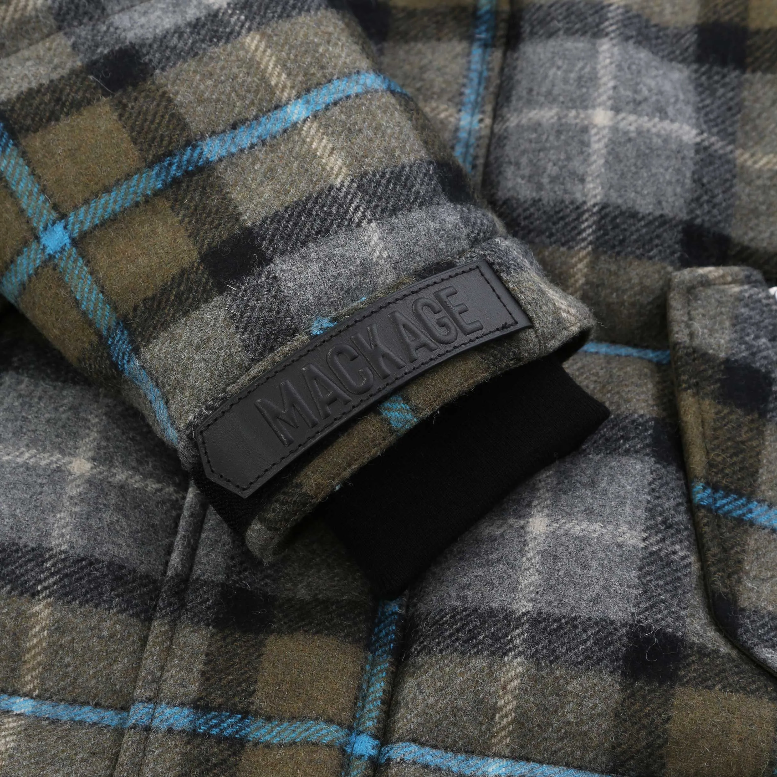 Stylish Mackage Sydney Plaid Jacket in Navy