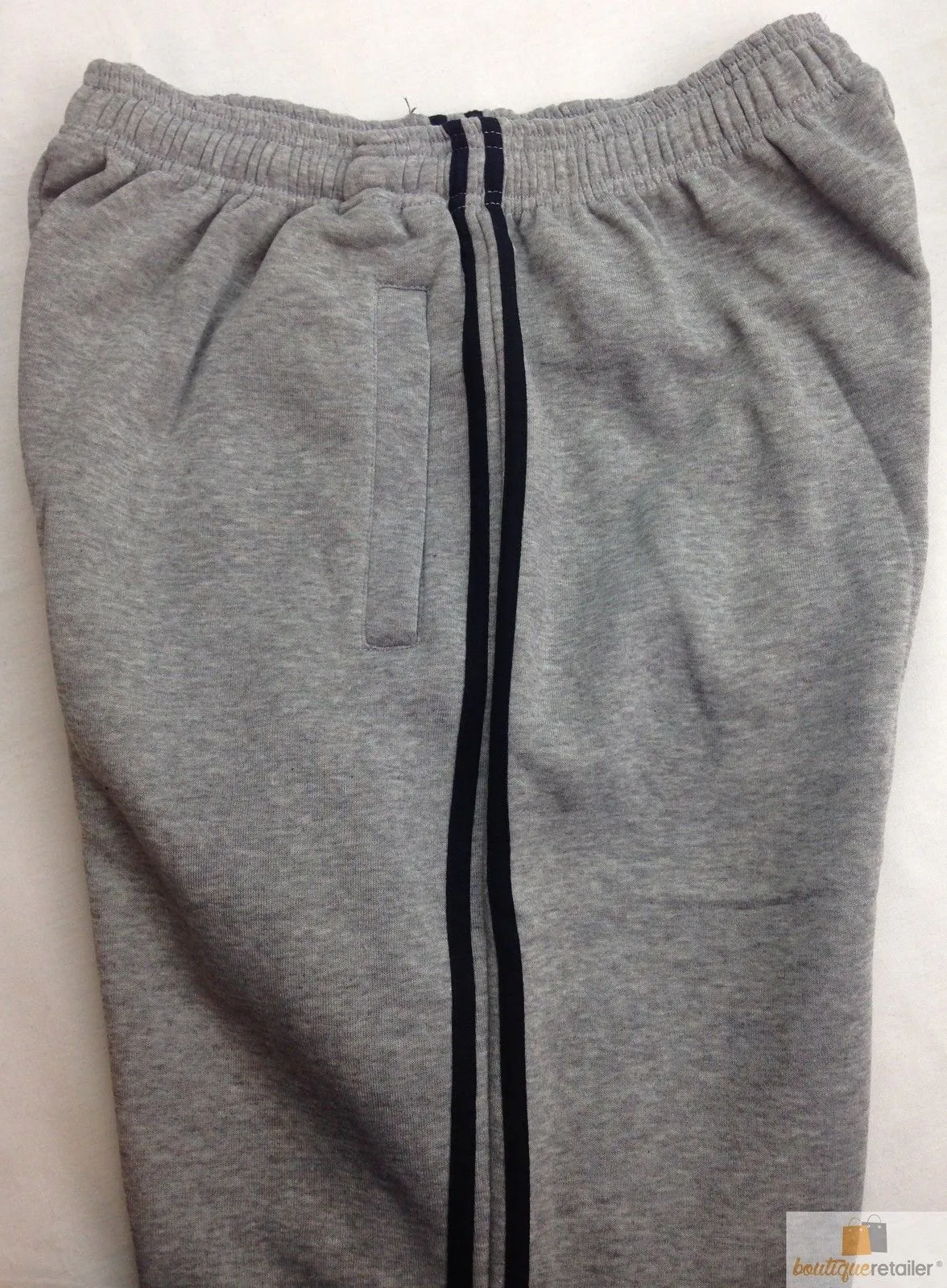 Mens TRACK PANTS Plain Striped Trousers Gym Sport Fleece Sweat Pants Tracksuit