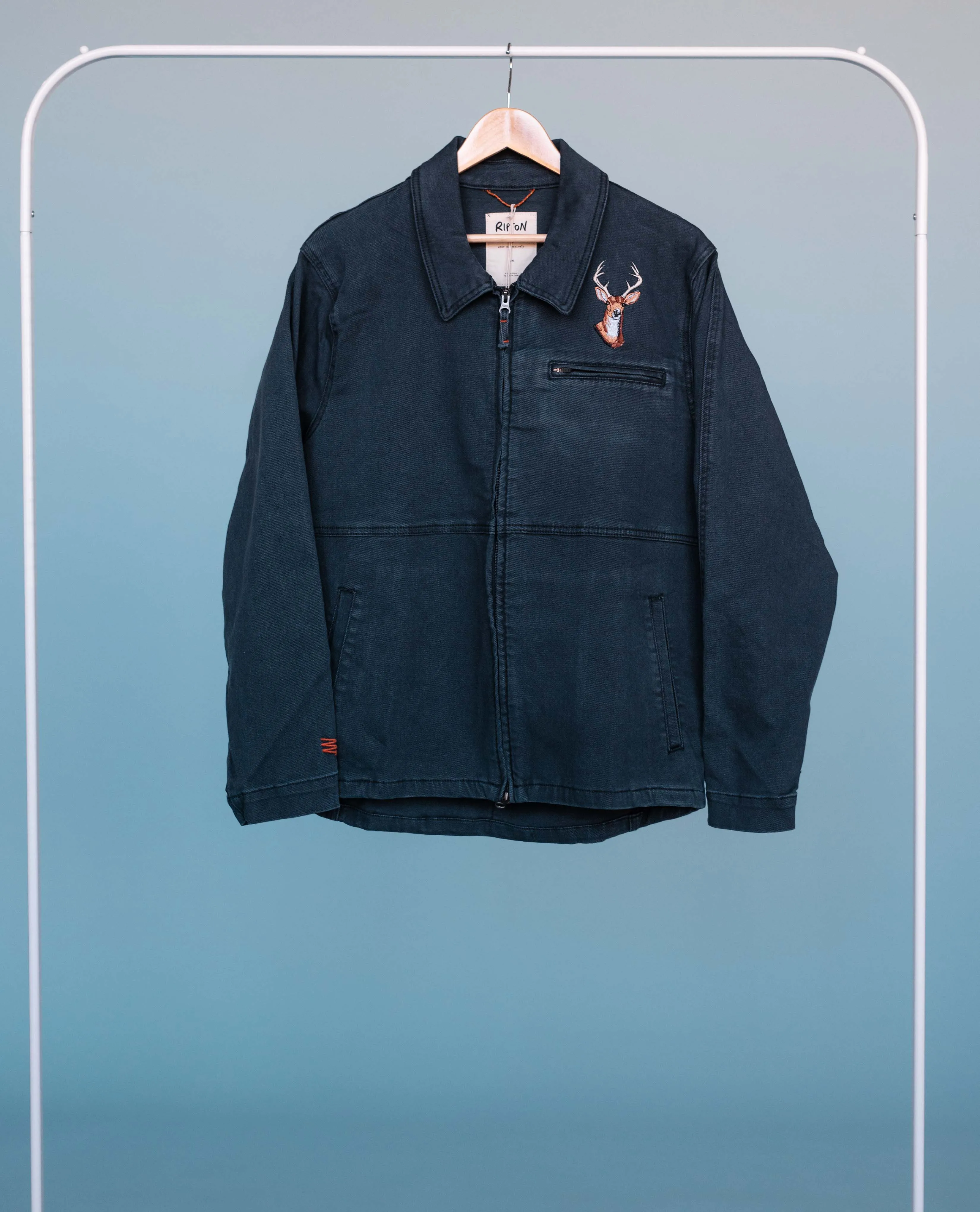 Navy Utility Jacket - Buck Embroidery