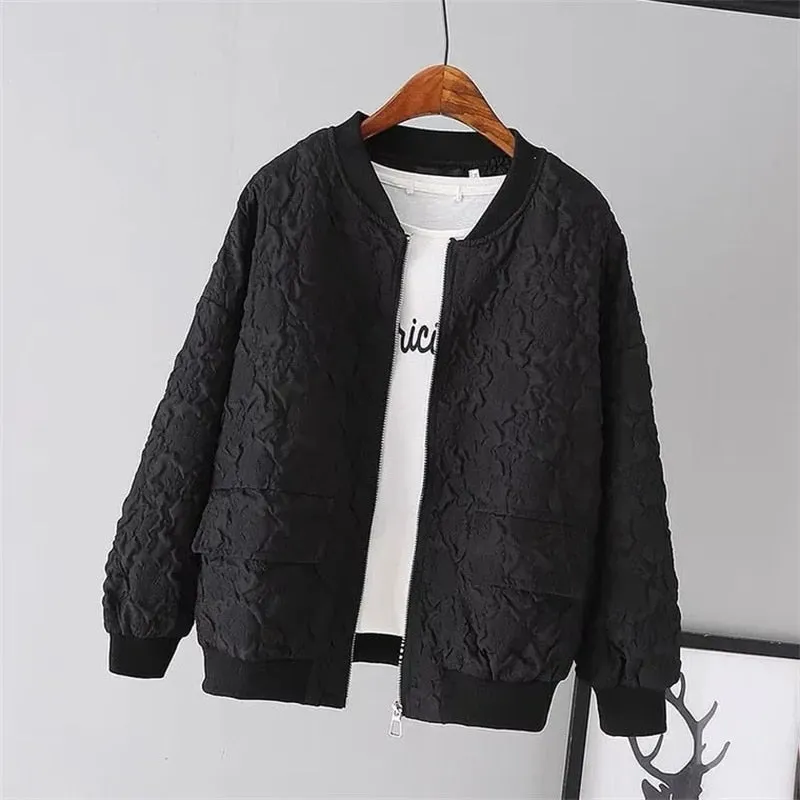 Solid Color Ladies Short Baseball Jacket 2023 New Korean Spring Casual White Jacket
