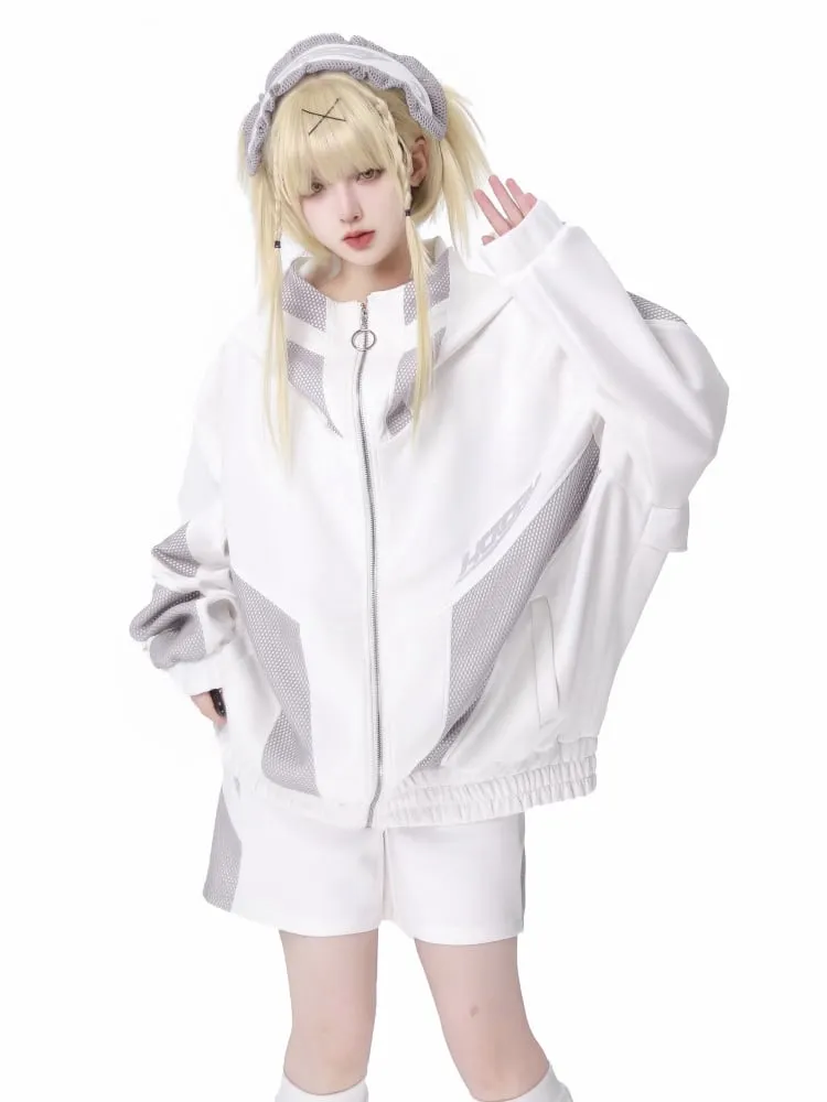 White and Gray Sport Shorts